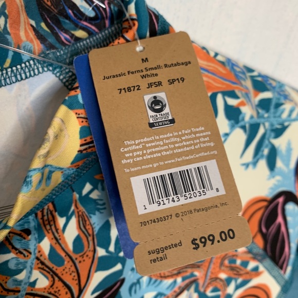 Patagonia Micro Swell Rashguard Jurassic Ferns NEW - Picture 7 of 8